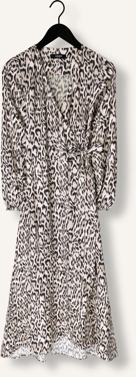 Jansen Amsterdam Rebecca Jurk Wa 564 Wrap Long Sleeve Dames - Jurk - Bruin - Maat 40