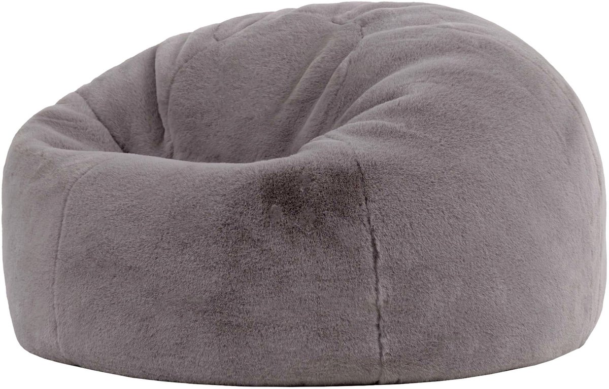 Icon Kingston Zitzak Fauteuil - Fluffy Pluche Imitatiebont - Grijs