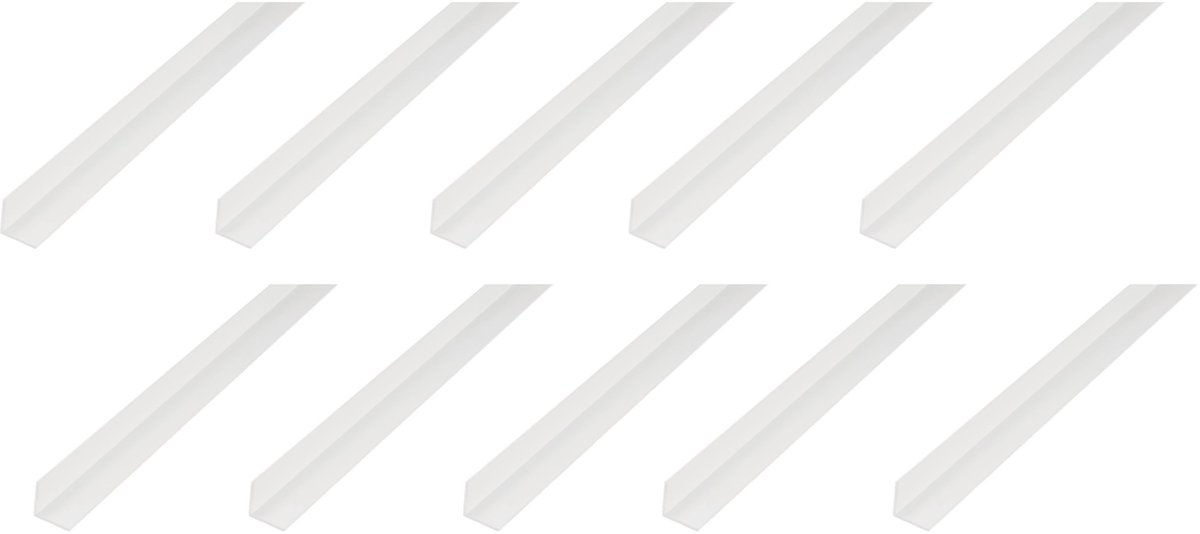 Alberts 10 x hoekprofiel, PVC, weiß, 100 x 100 x 2 mm, lengte 2 m