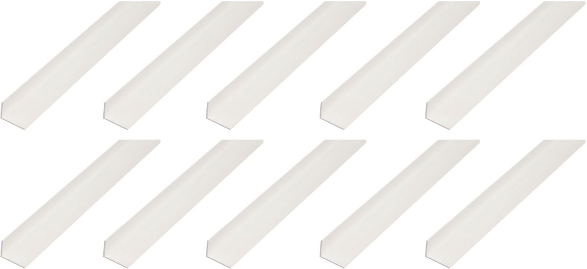 Alberts 10 x hoekprofiel, PVC, wit, 25 x 20 x 1 mm, lengte 1 m