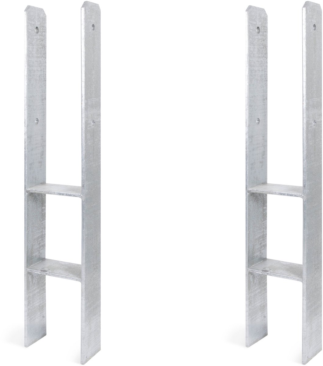 Alberts 2 x H-paaldrager, 121x800 mm, materiaaldikte 8 mm, diepte 60 mm, thermisch verzinkt