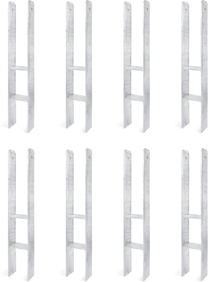 Alberts 8 x H-paaldrager, 116x800 mm, materiaaldikte 8 mm, diepte 60 mm, thermisch verzinkt