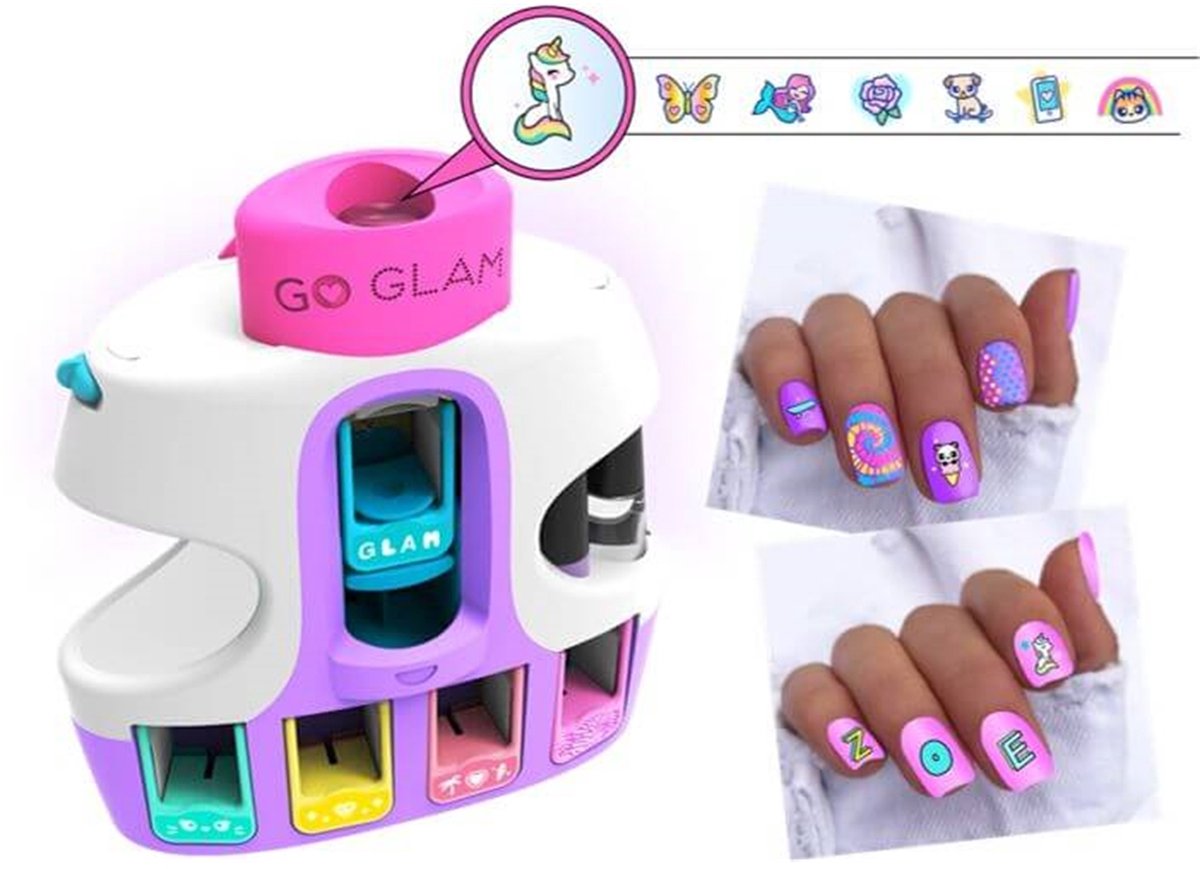 Estudio De Uñas Go Glam De Bizak – Set De Manicura Con 5 Cartuchos De Diseño, Base, Esmalte Y Capa Superior, Regalo Creativo Para Niñas