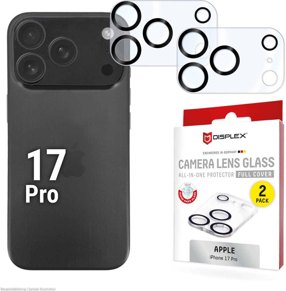 Displex CamGlass All-In-One Camera Protector geschikt voor Apple iPhone 17 Pro