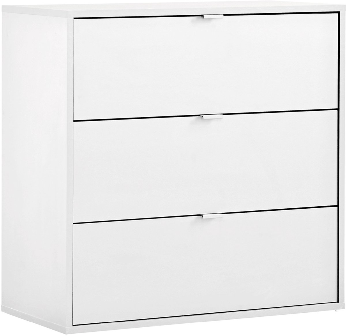 mokebo commode 'Die Stilvolle' (80x73x40cm) sideboard, voor slaapkamer, hal & kinderkamer met 3 houten lades in wit