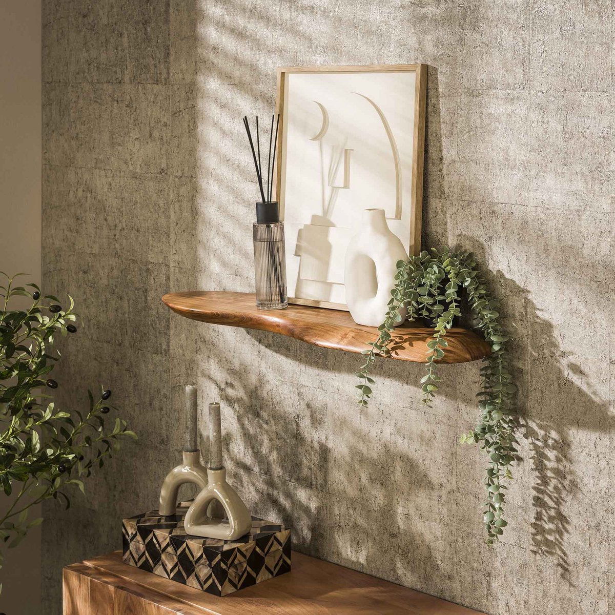 Wandplank Acacia Nala 90 cm – Massief Hout