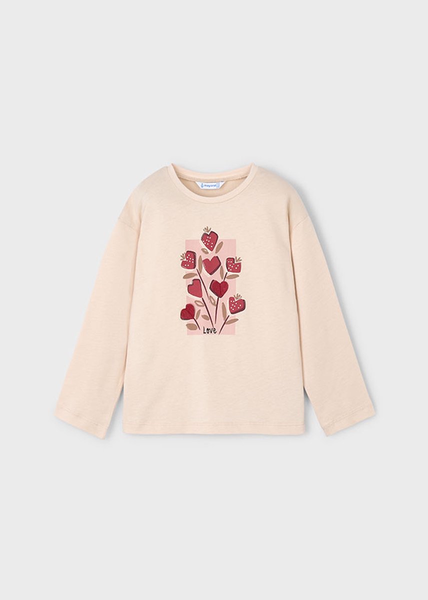 MAYORAL - Meisjes t-shirt - Maat 134 - Meisjes - Creme -