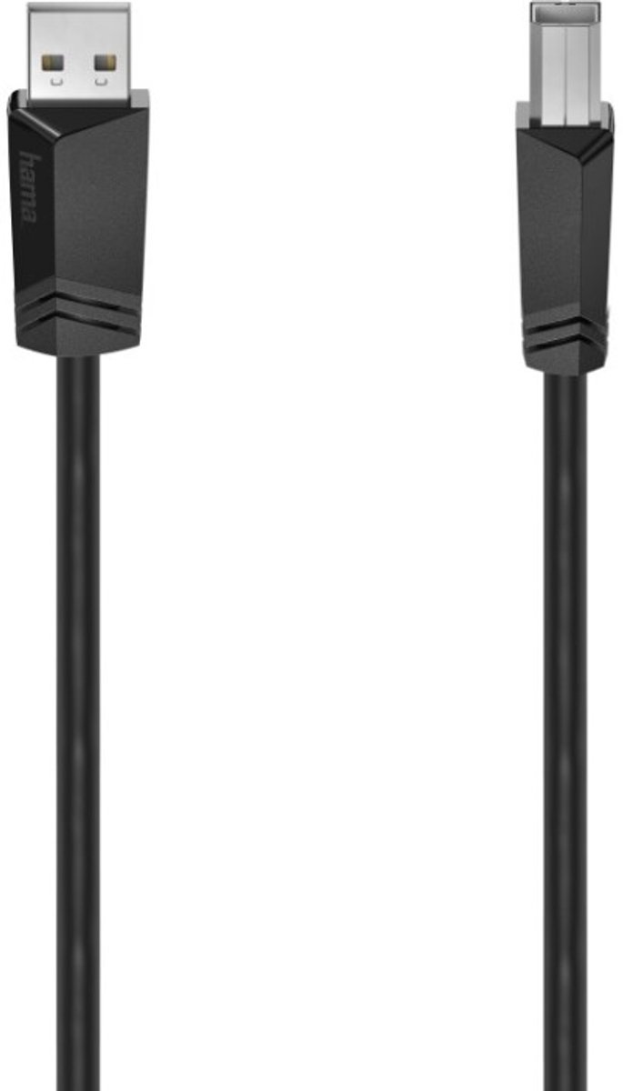 Hama USB-kabel USB 2.0 USB-A stekker, USB-B stekker 3.00 m Zwart