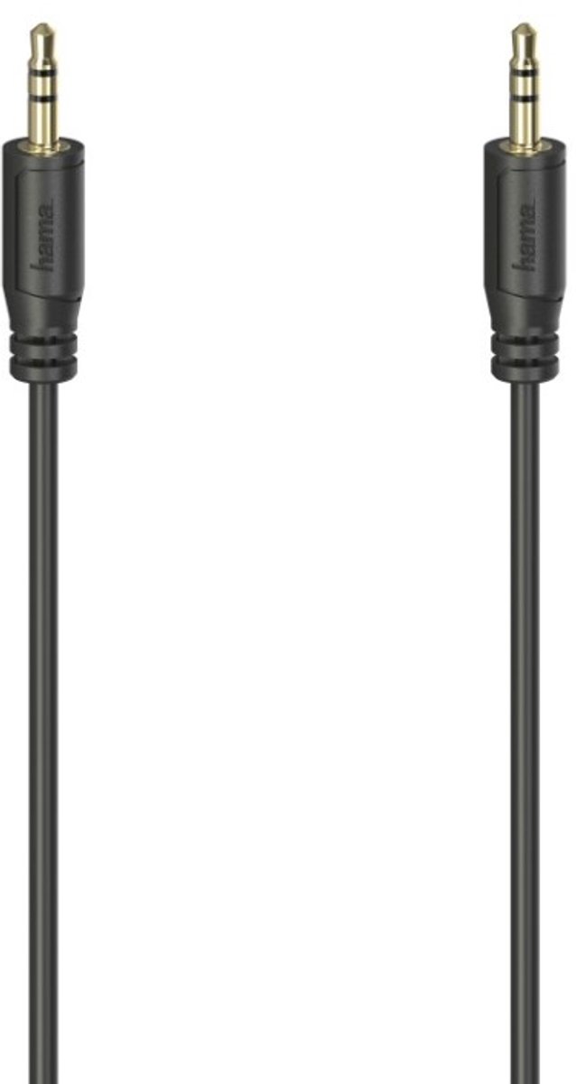 Hama Audiokabel Flexi-Slim 3,5-mm-jack-stekker Verguld Zwart 0,75 M