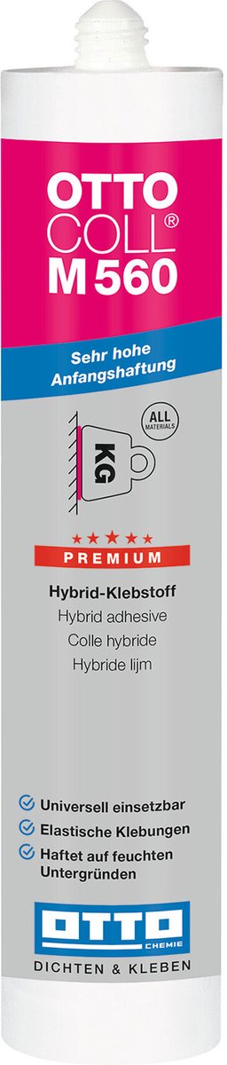 Ottocoll M560 X-Treme hybride lijm - 310 ml koker - grijs - extreem hoge aanvangshechting bouw