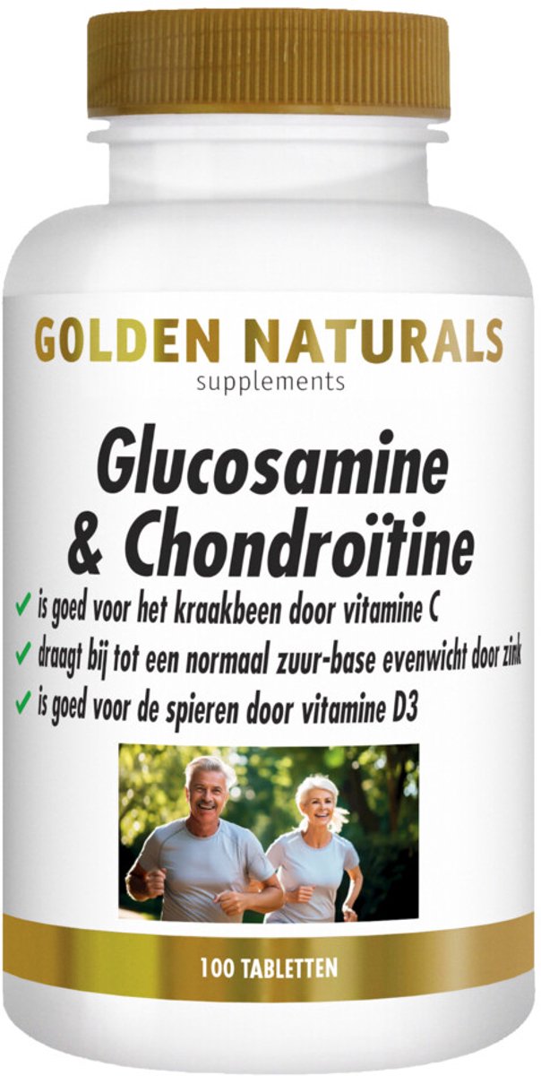 Golden Naturals - Glucosamine & Chondroïtine - 2 x 100 tabletten - Voordeelverpakking