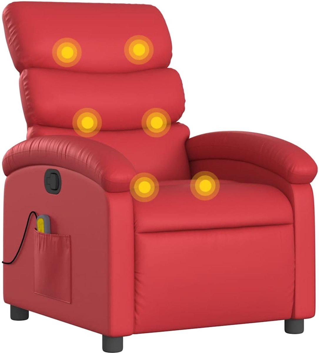 vidaXL Massagestoel - verstelbaar - kunstleer - rood