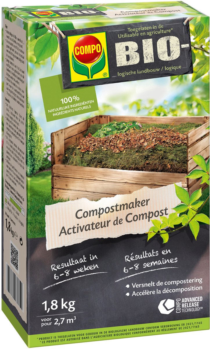 COMPO Bio Compostmaker - kwaliteitscompost in 6 tot 8 weken - versnelt de compostering - doos 1,8 kg