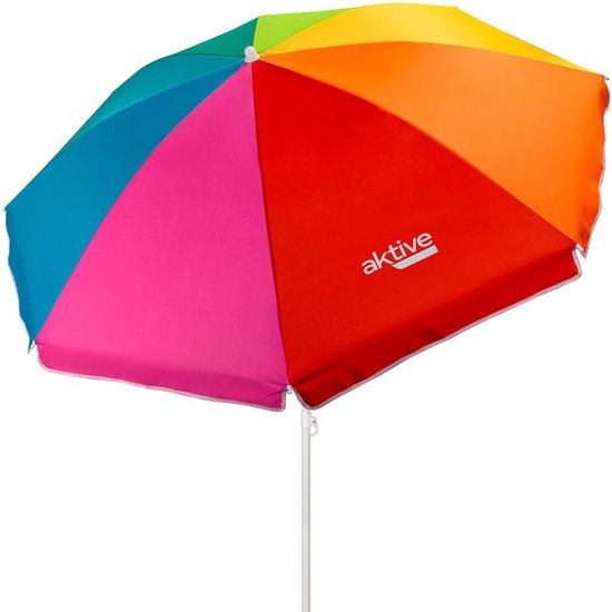 Aktive Winddichte Strandparasol Uv50 Bescherming 180 Cm Veelkleurig
