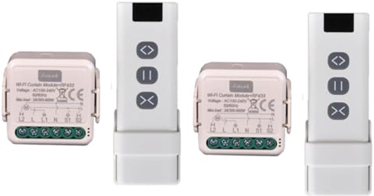 Draadloze rolluikschakelaar met afstandsbediening - Elektrische module voor rolluiken - 3A