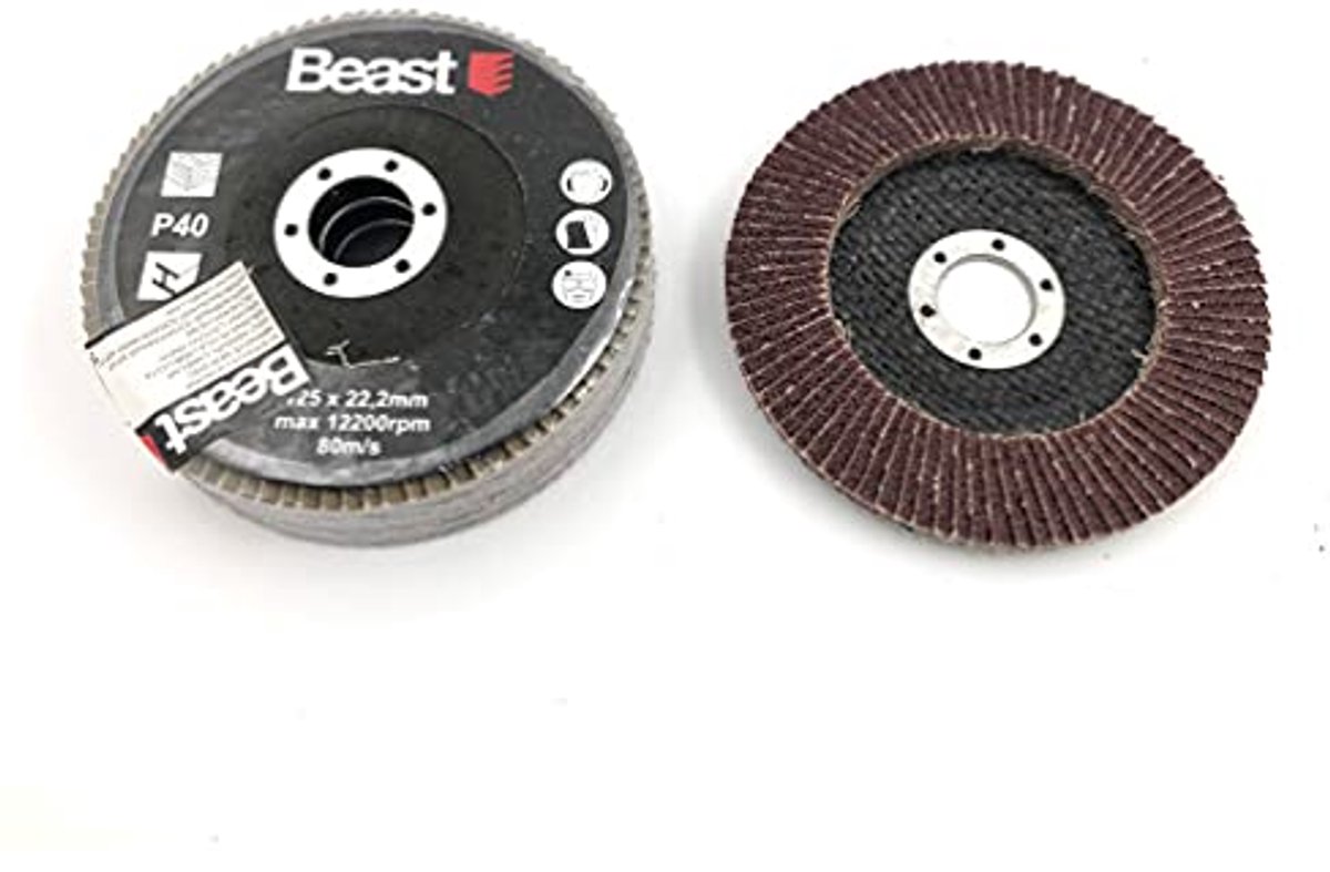 Gebogen lamellenschijven 125mm voor Hout en Metaal – Set van 3 – Korund Gr 40