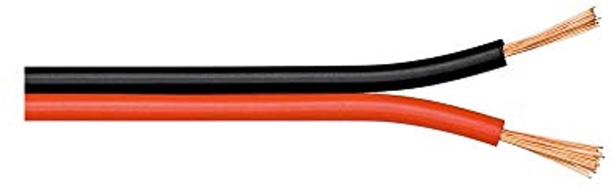 Luidsprekerkabel 10 meter 2 x 4 mm² CCA Strengen Audiokabel Rood Zwart