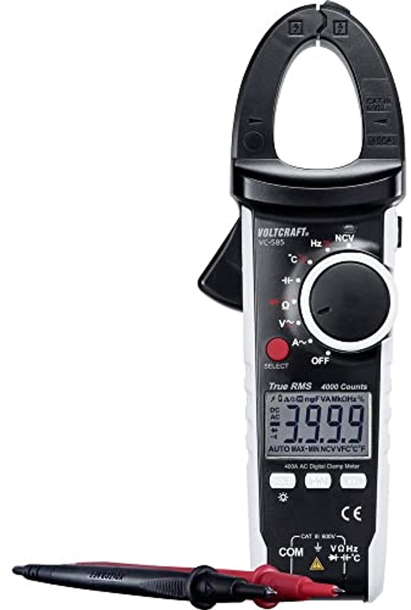 Digitale Stroomtang CAT III 600V - Compacte Multimeter voor AC Metingen tot 400A