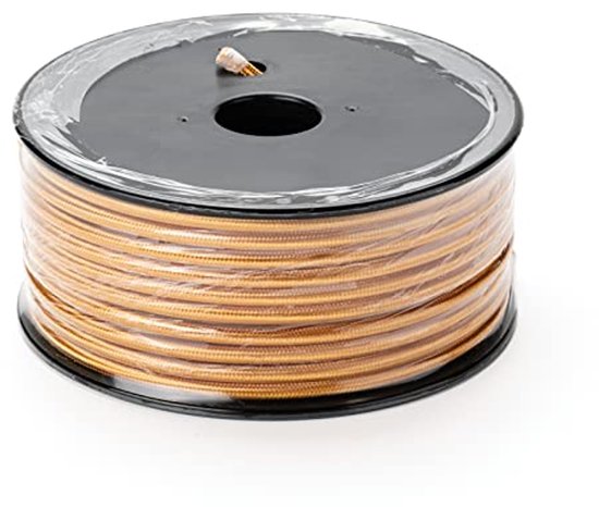 Textielkabel voor lampen, 5 m, 3-aderig, (3x 0,75 mm²), kunststof stroomkabel met aardgeleider, bekleed met textiel, zilver