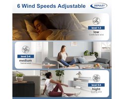 Stille plafondventilator zonder licht voor buiten | 132 cm | Ventilator met afstandsbediening en app | Omkeerbare DC-motor voor huis en tuin