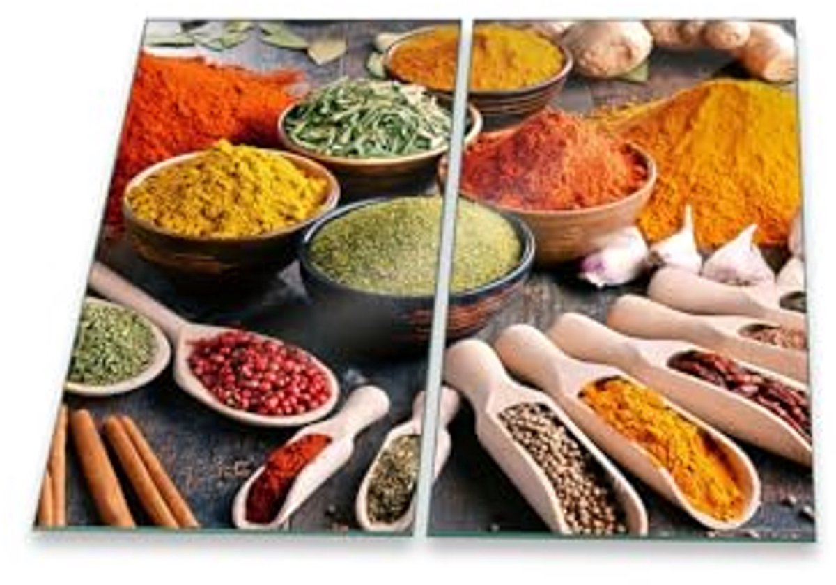 Keramische Kookplaat Afdekplaat 2-delig 60x52 Glasplaat en Snijplank voor Extra Keukenwerkruimte