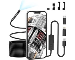5.5mm 1920P Endoscope Snake Inspection Camera - Type C Borescope - Scope Camera met 8 LED Lights voor Android, iOS, iPhone, iPad, Samsung (16.5 FT/5M)