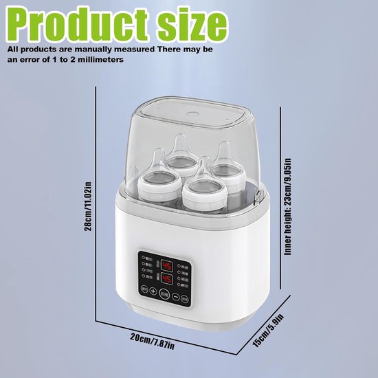 Allecto - Babyflesverwarmer - Sterilisator 8-in-1 - Snelle en Veiligste Verwarmer - Met LCD Scherm - BPA-vrij - Voor Babyflessen en Flessen - Gesch.. van Allecto — afbeelding 2