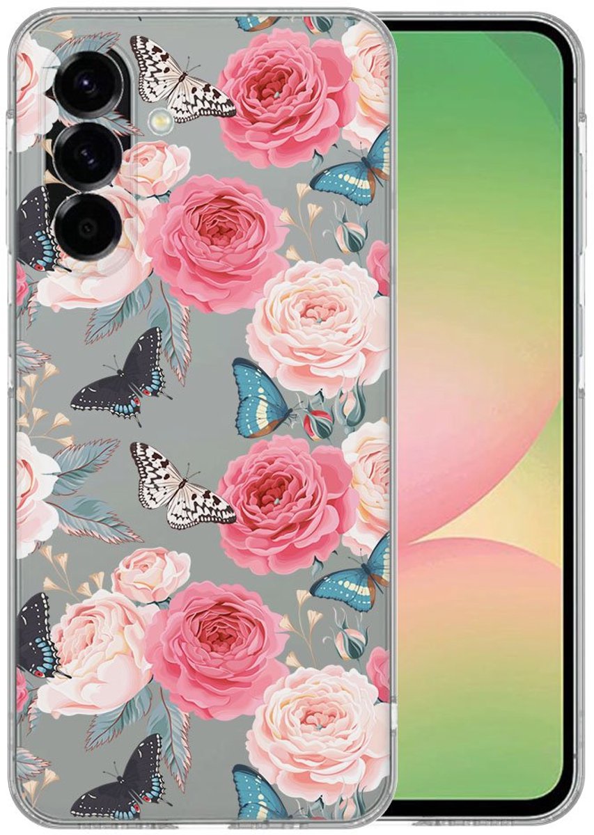 TPU Hoesje Samsung Galaxy A56 - Butterfly Roses Backcover