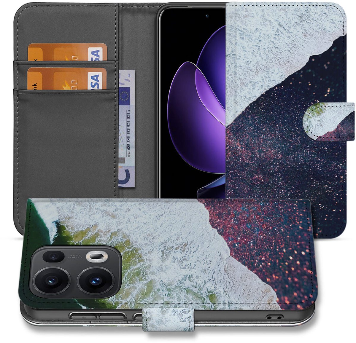 OPPO Reno 13 Pro Book Case Sea in Space