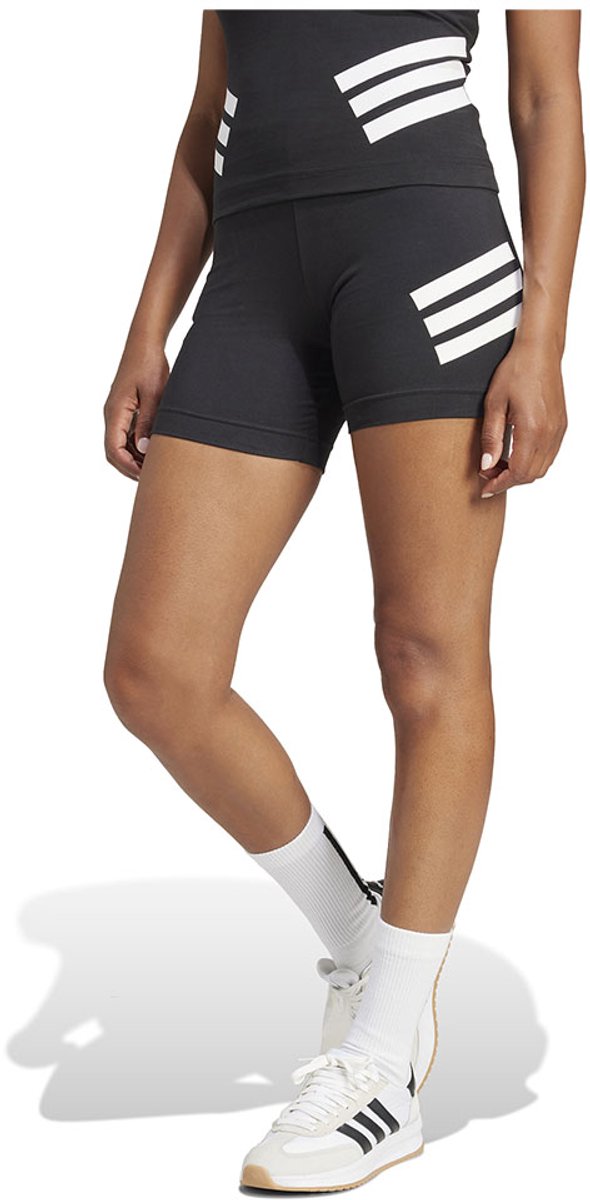 Adidas Future Icons 3 Stripes Biker Korte Leggings L Vrouw Zwart