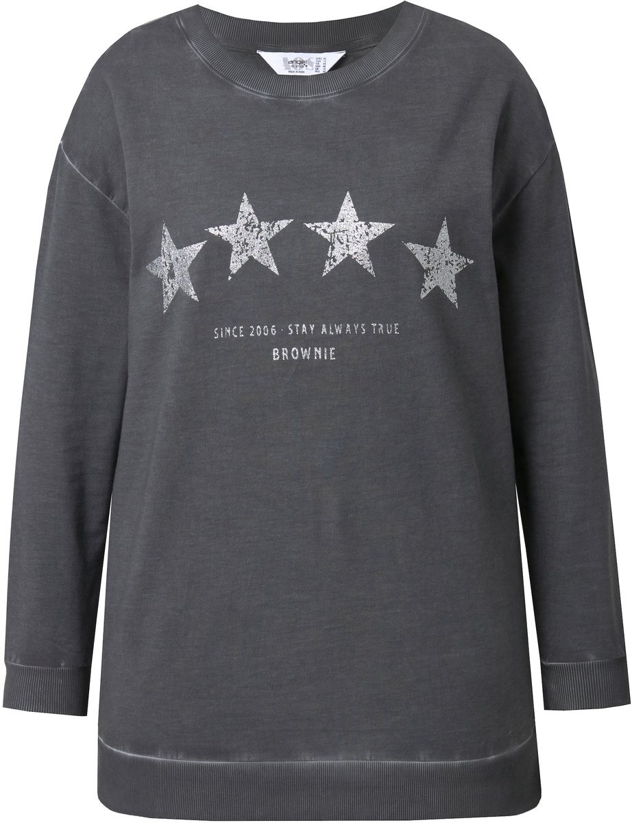 Angel of Style - Dames - Sweatshirt comfort fit sterren - Antraciet - Maat 42