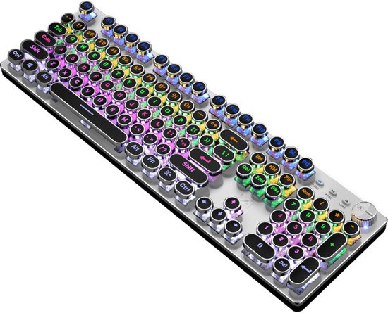 Bedrade Gaming Toetsenbord - Mechanisch Toetsenbord - 104 Toetsen Met Achtergrondverlichting - 1 - Voor Gamers En Kantoor Gebruik - Zwart