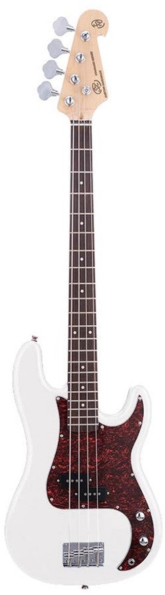 Elektrische basgitaar - SX BD2/WT - Standard Series - P-Style - 4-snarig - Wit - Inclusief tas