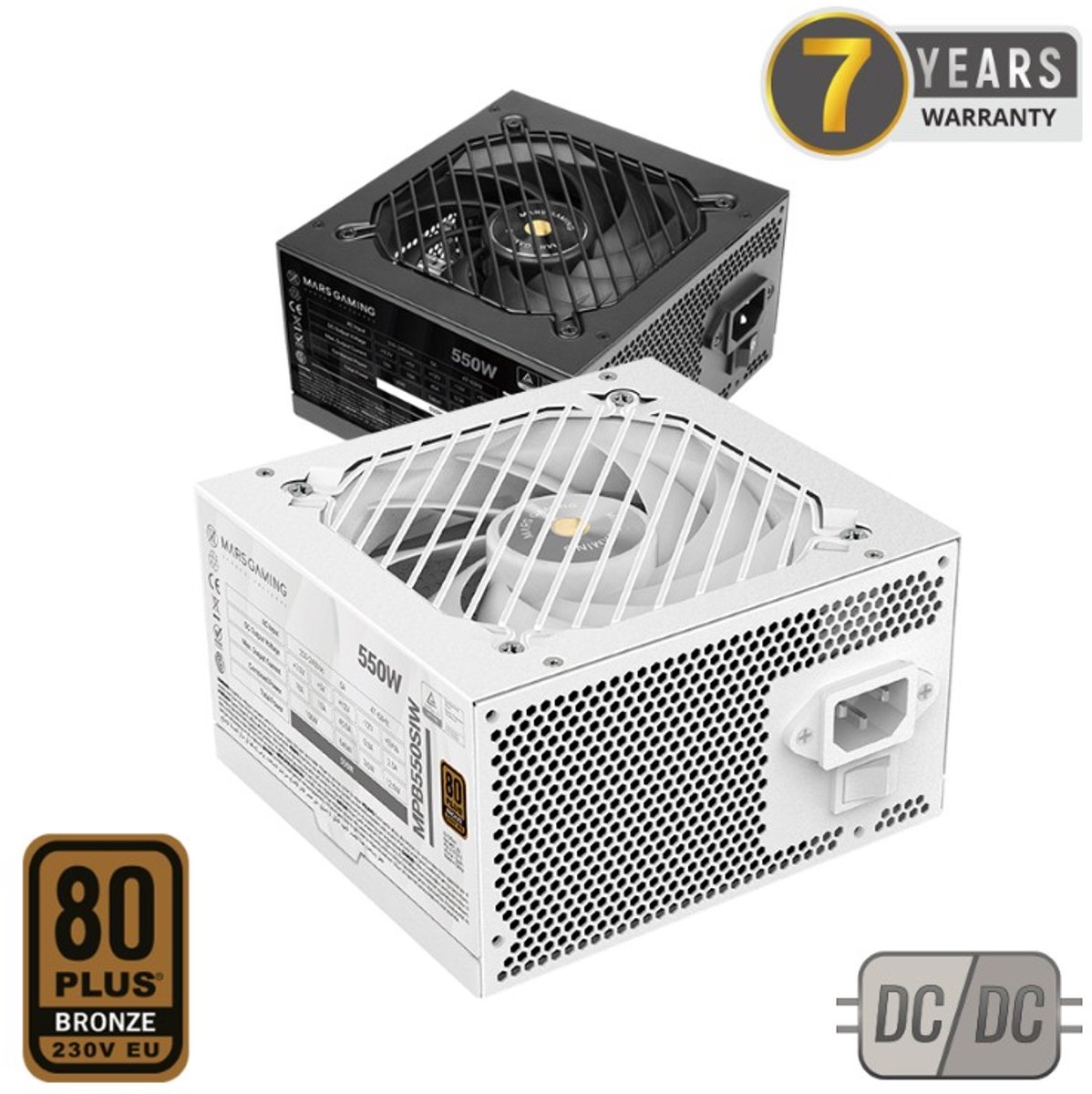 Gaming Mpb550Siw Power Supply Unit 550 W 24-Pin Atx Atx (White) - afbeelding 6