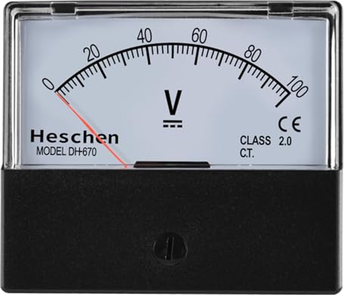 Rechthoekige analoge voltmeter DC 0-100V