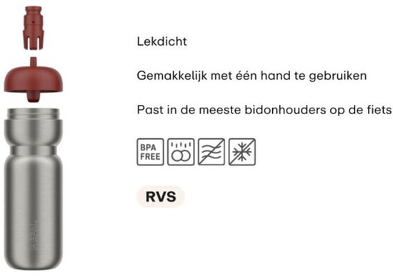 Mepal RVS bidon pull Sport - 800 ml - Pak, open en drink - Lichtgewicht RVS - Vaatwasmachinebestendig - Drinkflessen - Midnight blue van Mepal — afbeelding 2