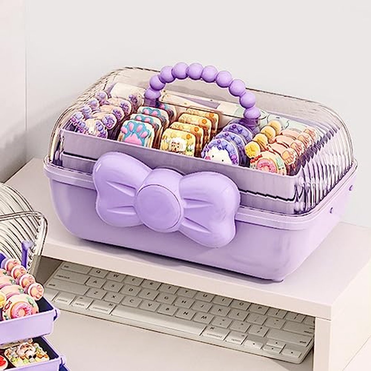 Sieradendoosje voor kinderen, opbergdoos voor haaraccessoires, meisjes, opbergdoos voor haarelastiekjes, haaraccessoires, organizer voor haaraccessoires