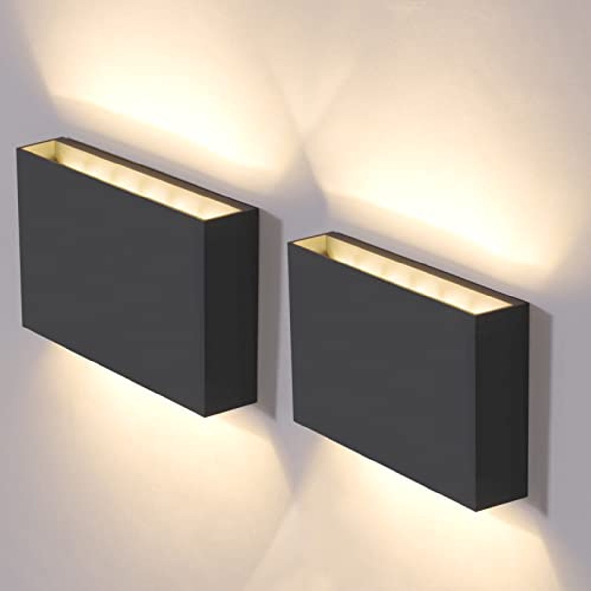 Duurzame Buitenlamp Wandset van 2 - IP65 Waterdichte Wandlampen met 3000K Warm Witte LED Verlichting