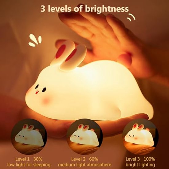 Nachtlampje voor kinderen met timer en dimfunctie - Draagbaar LED-slaaplicht in 3 kleuren — afbeelding 5
