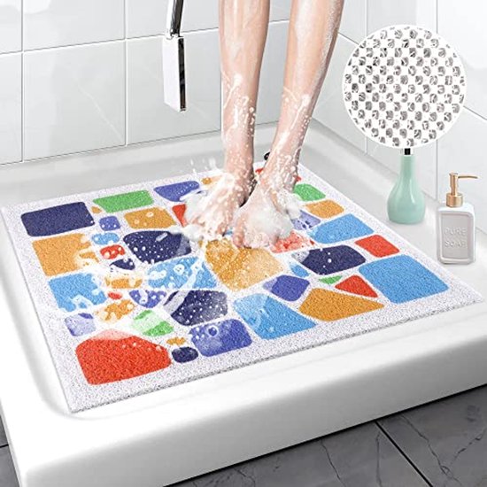 Mavicen Douchemat, antislip, 40 x 100 cm, zachte pvc-luffa, badmat