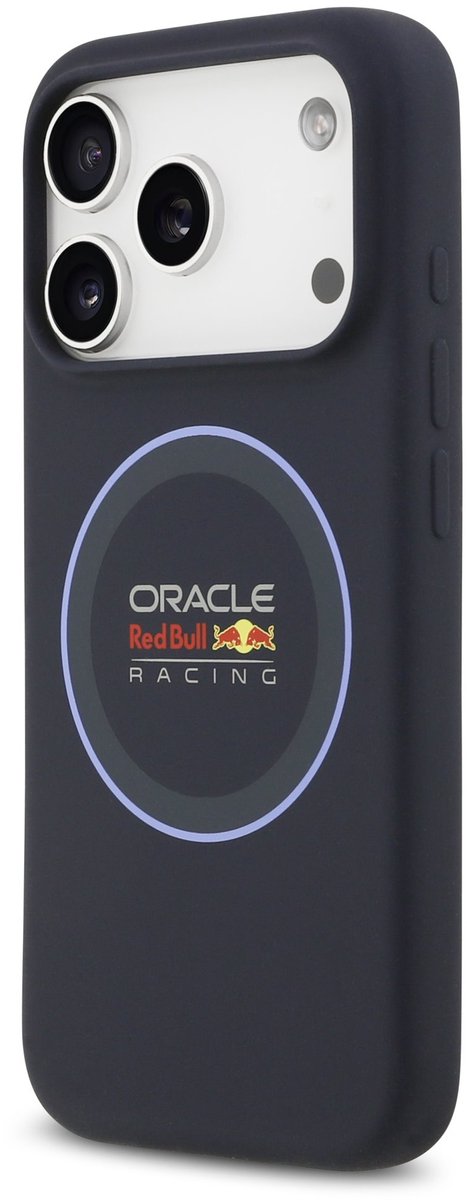 Red Bull Siliconen Hoesje Geschikt voor iPhone 17 Pro - Navy - MagSafe Compatibel - Blue Ring Design - Schokbestendig van Merkloos — afbeelding 4