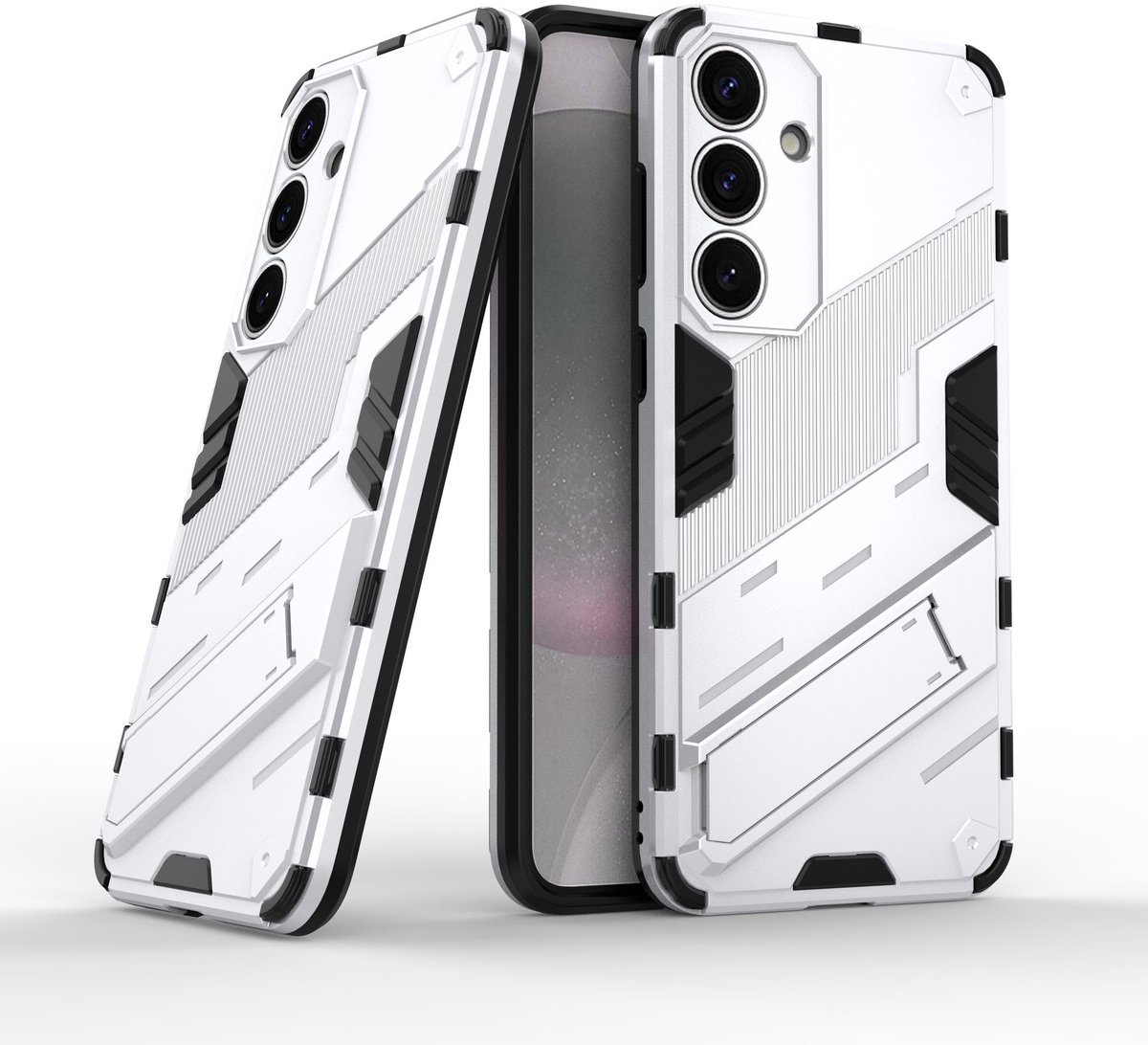 Solidenz StandGuard Xtreme geschikt voor Samsung Galaxy S25 Plus hoesje - Wit