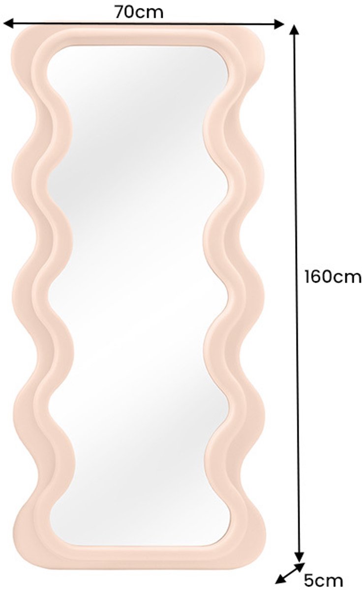 Design Wandspiegel CURVY 160cm abrikoos Pastel Spiegel - 44676