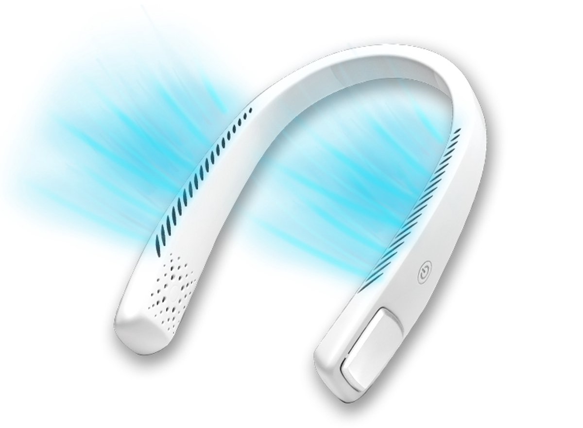 LIVINGTON Cool2Go Nekventilator - lichtgewicht draagbare nekventilator met 3 snelheden, flexibele nekriem en 6 uur werktijd.
