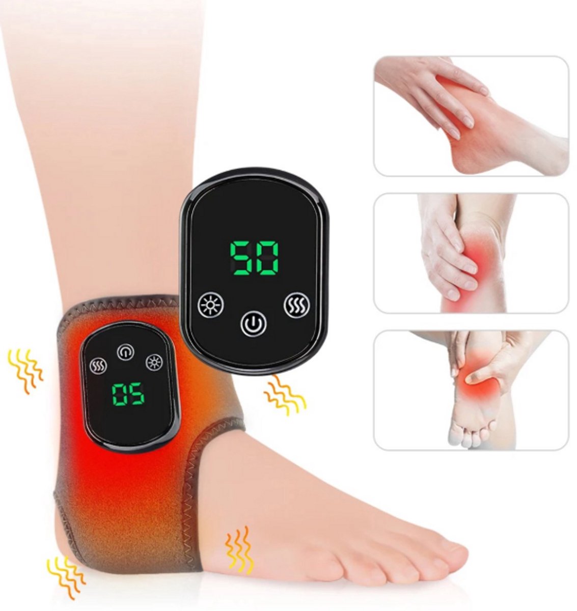 Elektrische Enkelbrace met Luchtcompressie en Voetmassage voor Pijnverlichting bij Achillespeesblessures - Effectieve Therapie voor Voet- en Enkelpijn