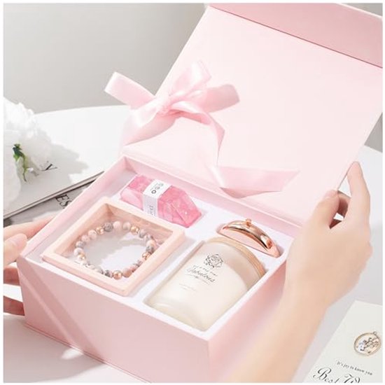 Coffret cadeau de bougies parfumées de Luxe pour femme – Détente et beauté – Cadeau d'anniversaire unique