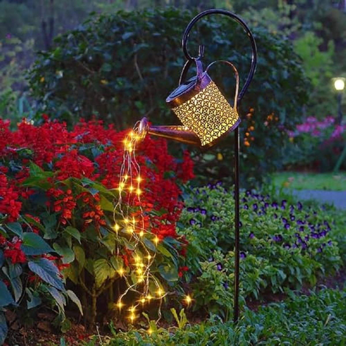 Zonne-energie Gieter met 60 LED-lampen - IP65 Waterdichte Tuinverlichting en Tuindecoraties in Warm Wit
