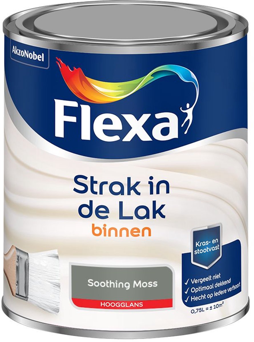Flexa - Strak in de Lak Binnenlak Hoogglans - Soothing Moss - Mengverf - 0.75 L