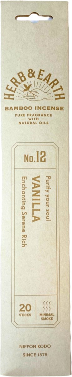 Ruben Robijn Vanilla Herb & Earth Nippon Kodo - Wierook Stokjes Beige