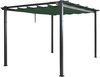 Aluminium pergola MCW-N93, tuinpaviljoen tuin, stabiele 8cm frame schuifdak UV50 + 3x4m ~ groen